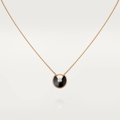 [Kincade Jewelery]AMULETTE ROSE GOLD ONYX NECKLACE
