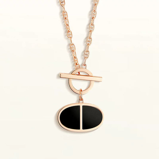 [Kincade Jewelery]CHAINE VERSO BLACK CERAMIC NECKLACE