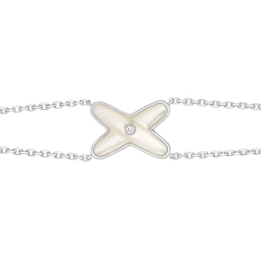 [Kincade Jewelery]JEUX BRACELET WHITE MOP SILVER 1 DIAMOND