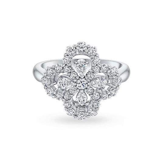[Kincade Jewelery]LOOP RING FULL MOTIF DIAMOND 16MM SILVE