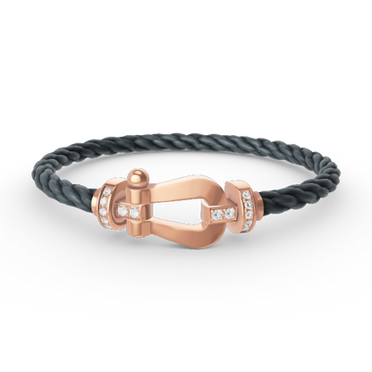 [Kincade Jewelery]FORCE LARGE HORSESHOE HALF DIAMOND BRACELET ROSE GOLD