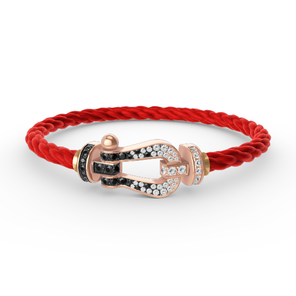 [Kincade Jewelery]FORCE LARGE HORSESHOE BLACK WHITE DIAMOND BRACELET ROSE GOLD