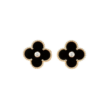 [Kincade Jewelery]Kincade MEDIUM 1 MOTIFS ONYX DIAMOND EARRINGS