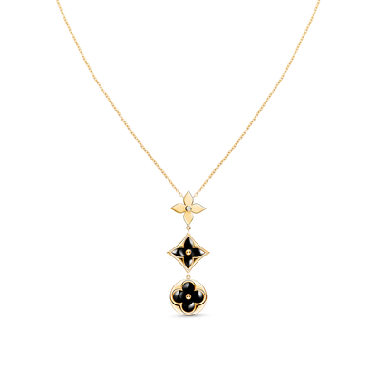 [Kincade Jewelery]STAR AND SUN ONYX PINK GOLD NECKLACE