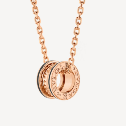 [Kincade Jewelery]ZERO 1 ROCK PEDANT PINK GOLD BLACK NECKLACE