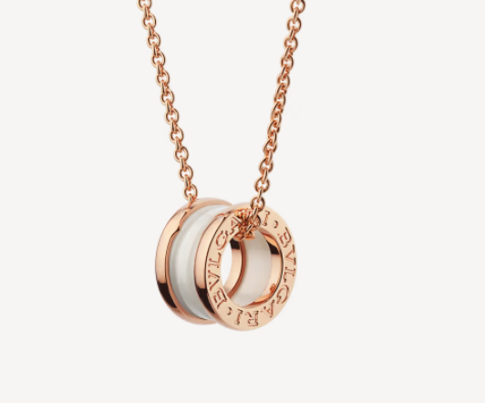 [Kincade Jewelery]ZERO 1 WHITE CERAMIC PINK GOLD NECKLACE