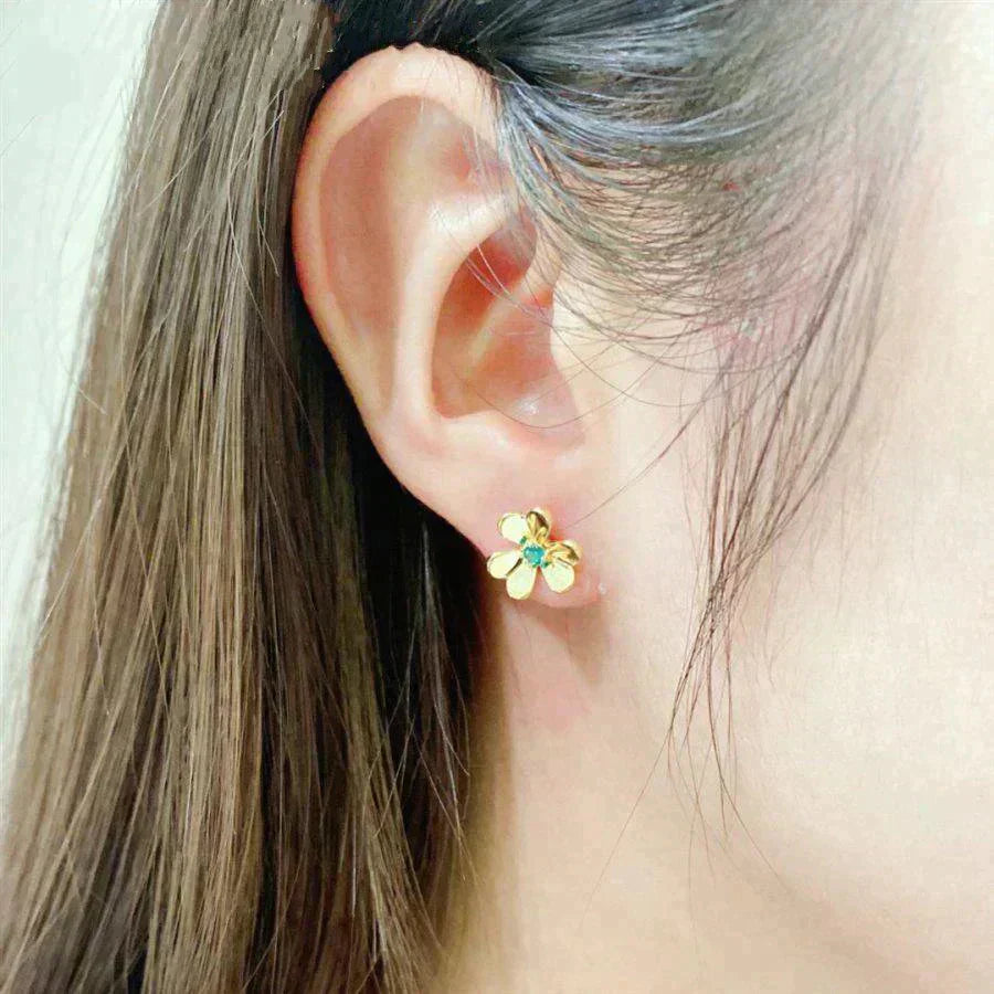 [Kincade Jewelery]FRIVOLE  FLOWER MALACHITE EARRINGS