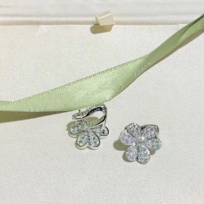 [Kincade Jewelery]FRIVOLE SILVER FLOWER DIAMOND EARRINGS