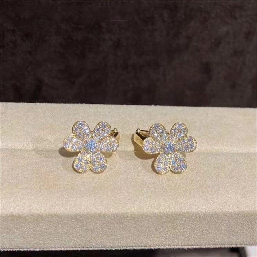 [Kincade Jewelery]FRIVOLE GOLD FLOWER DIAMOND EARRINGS