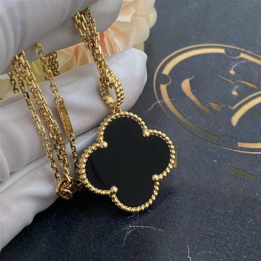 [Kincade Jewelery]Kincade 25MM GOLD ONYX BIG Kincade NECKLACE
