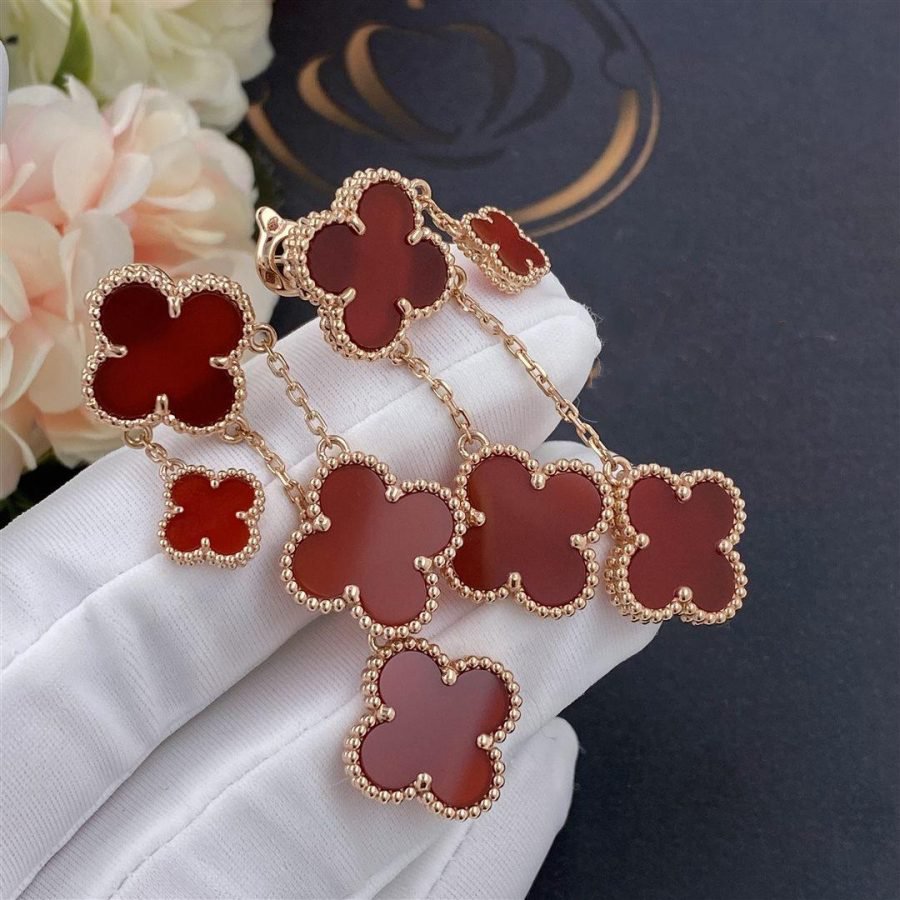[Kincade Jewelery]Kincade EARRINGS CARNELIAN 4 MOTIFS PINK GOLD