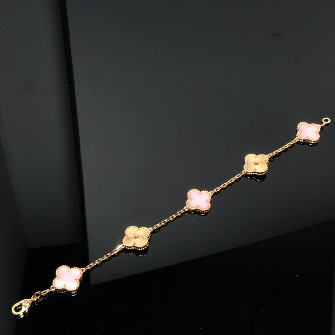 [Kincade Jewelery]Kincade BRACELET 5 MOTIF PINK AND PINK GOLD