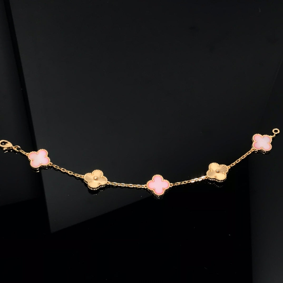 [Kincade Jewelery]Kincade BRACELET 5 MOTIF PINK AND PINK GOLD